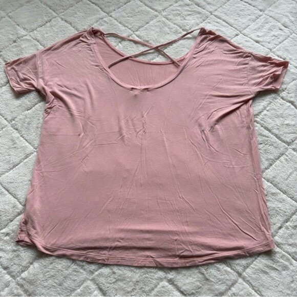 Victoria's Secret PINK | Short Sleeve Strappy Open Back Tee Shirt | Size Medium - Picture 6 of 10